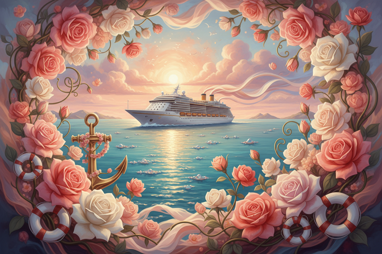 whimsy roses, travel and cruise ships